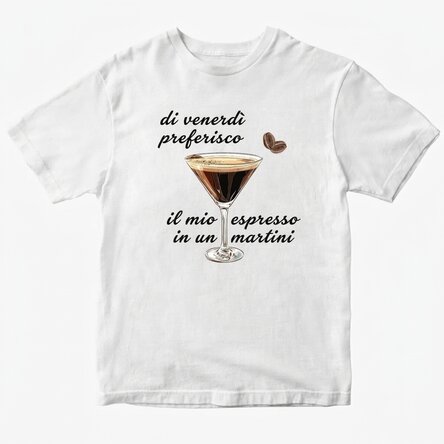 Maglietta in cotone personalizzata con scritta - Espresso Martini