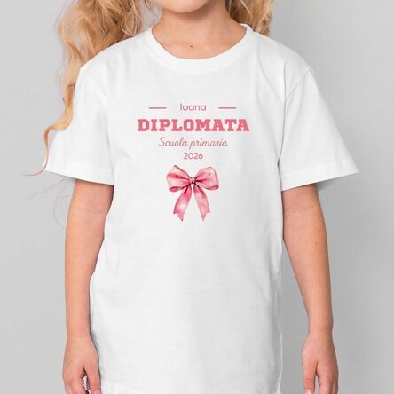 Maglietta in cotone per bambini personalizzata con una frase - Absolventa