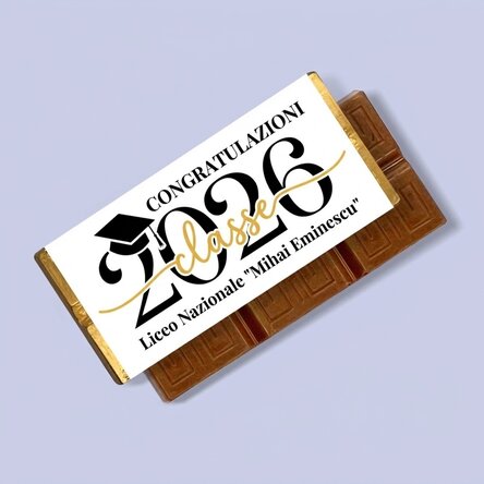 Mini tavoletta di cioccolato personalizzata con messaggio e anno - Auguri per la laurea