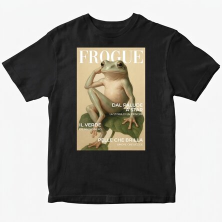 Maglietta in cotone personalizzata con scritta - Frogue