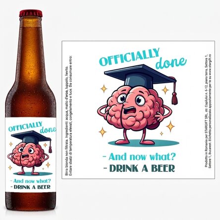 Birra personalizzata con messaggio - Divertente laurea