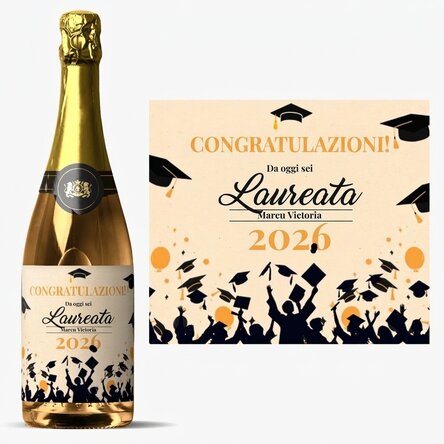 Spumante personalizzato con dedica - La gioia della laurea