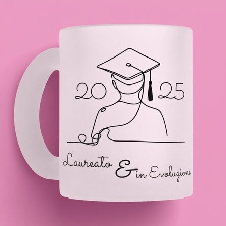 Tazza personalizzata con nome e testo - Line art Graduation