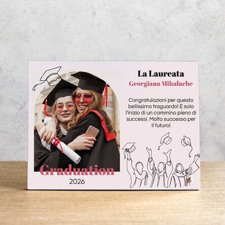 Cornice da scrivania personalizzata con una foto e un messaggio - Laureata