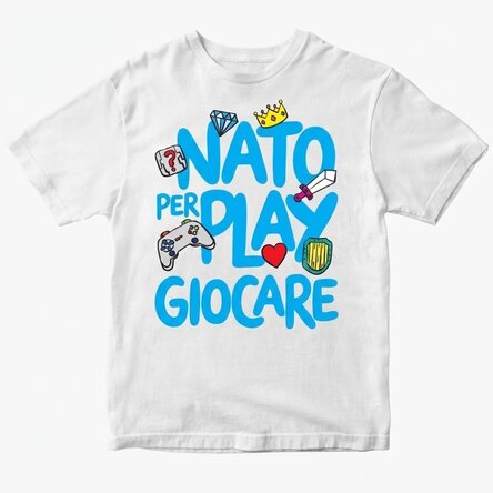 Maglietta in cotone personalizzata per bambini - Born to play