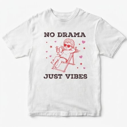 Maglietta in cotone personalizzata - No drama, just vibes