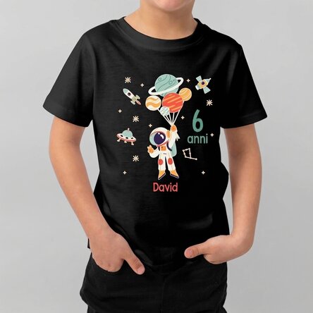 Maglietta in cotone per bambini personalizzata con scritta - Astronauta