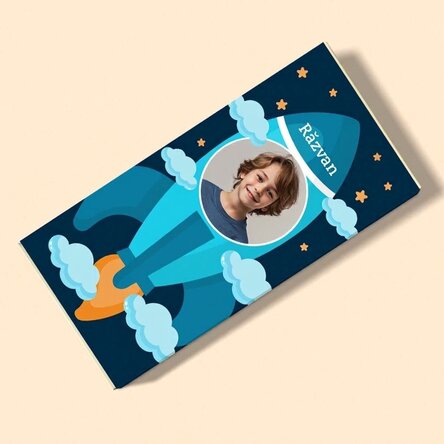 Cioccolato personalizzato con testo e foto - Astronauta