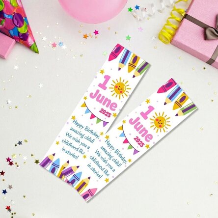 Segnalibro personalizzato con un messaggio per la Festa dei bambini