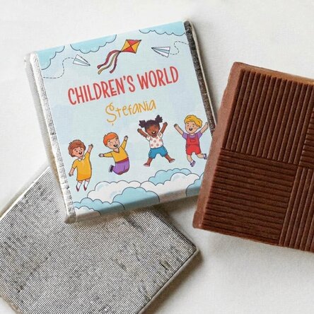 Personalised mini chocolate with message - Children's world