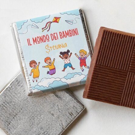 Mini cioccolatino personalizzato con messaggio - Il mondo dei bambini