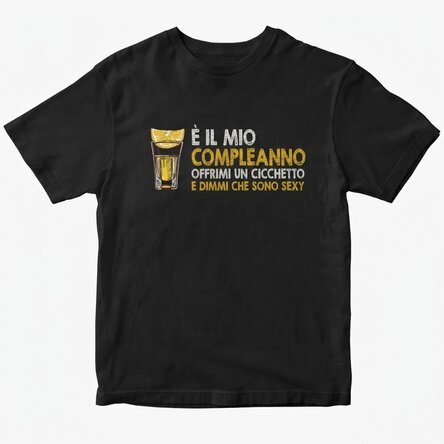 Maglietta in cotone personalizzata con scritta - Buy me a shot