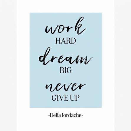 Poster personalizzato con testo - Never Give Up