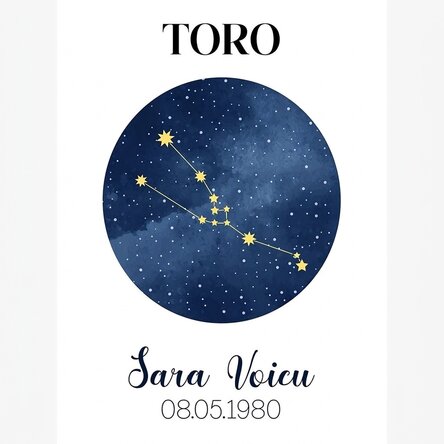 Poster personalizzato con testo - La costellazione del segno zodiacale del Toro