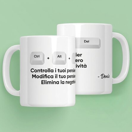 Tazza personalizzata con scritta - Ctrl + Alt + Del