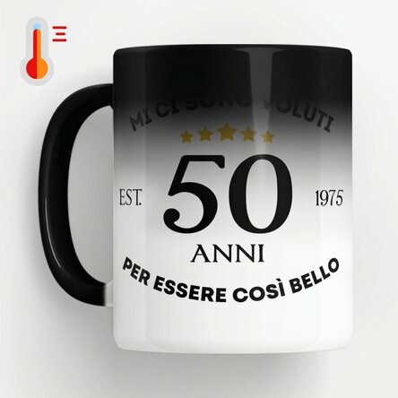 Tazza termosensibile personalizzata con scritta - Sto bene alla mia età