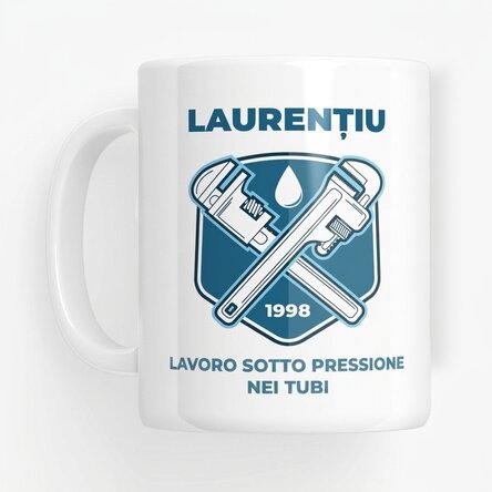 Tazza personalizzata con scritta per idraulici - Chiavi regolabili
