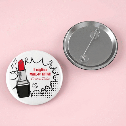 Spilla personalizzata con scritta - Make-up Artist