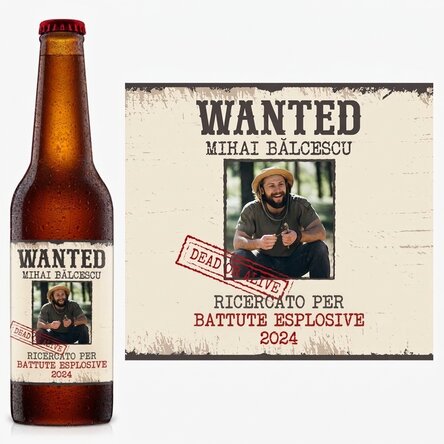 Birra personalizzata con messaggio - Wanted