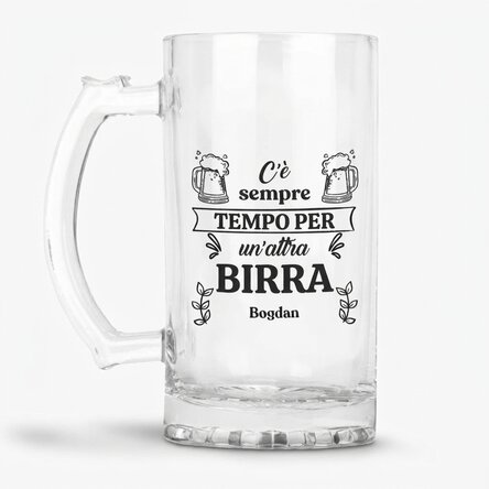 Boccale da birra personalizzato con messaggio - Time for Beer