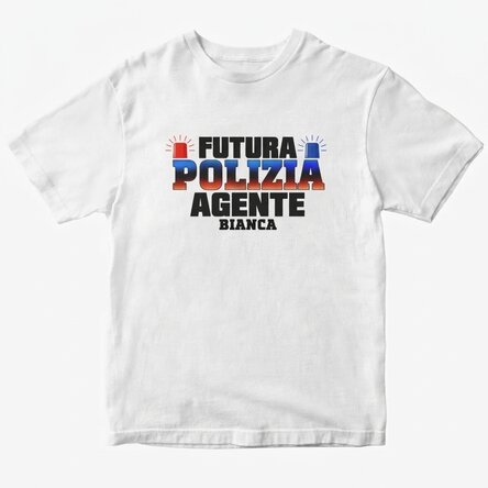 Maglietta in cotone personalizzata con scritta - Futuro agente di polizia