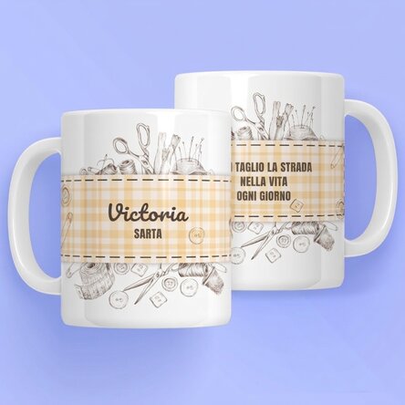 Tazza personalizzata con scritta per sarti - Kit da cucito