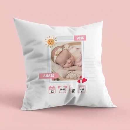 Cuscino personalizzato con foto e messaggio - Hello, Baby