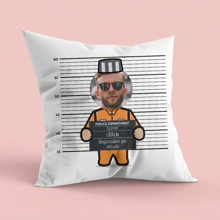Cuscino personalizzato con foto e testo - Prigioniero