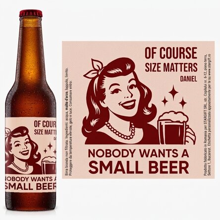 Birra personalizzata con scritta - Size Matters