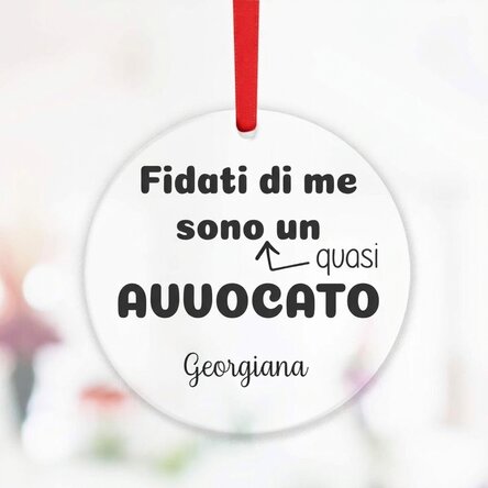 Ciondolo rotondo personalizzato con scritta - Avvocato