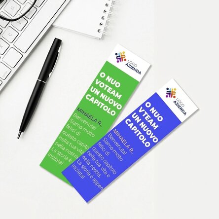Segnalibro personalizzato con logo e messaggio - Welcome