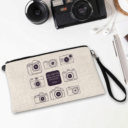 Personalised accessory kit with text for photographers