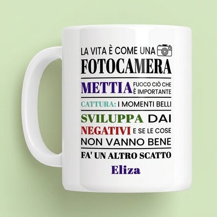 Tazza personalizzata con messaggio - Fotografo