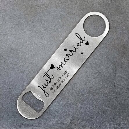 Apribottiglie personalizzato con messaggio - Just Married