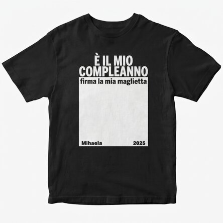 Maglietta in cotone personalizzata con scritta - Sign my shirt