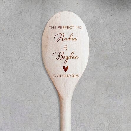 Cucchiaio di legno personalizzato con scritta - The Perfect Mix