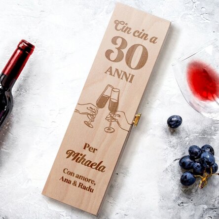 Scatola per vino personalizzata con scritta - Cheers to
