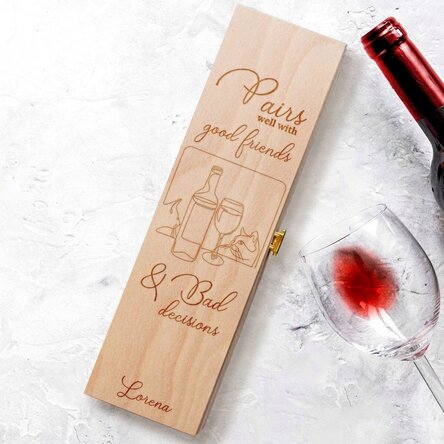 Scatola per vino personalizzata con scritta - Good friends