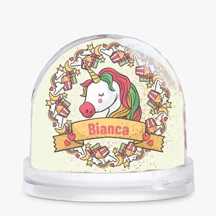 Sfera da scrivania personalizzata con foto e testo - Birthday Unicorn