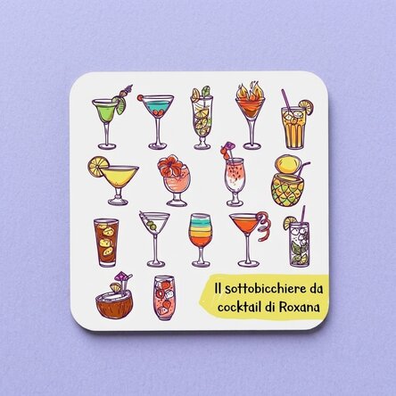 Sottobicchiere personalizzato con scritta - Cocktails