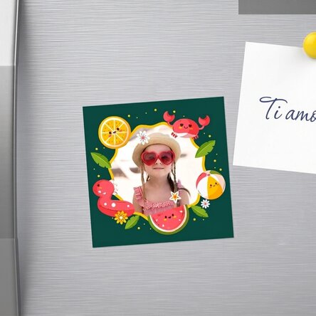 Magnete personalizzato 10x10 con foto - Vacanze estive