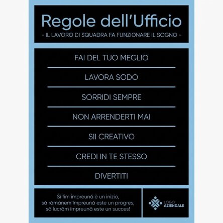 Poster personalizzato con testo e logo - Office Rules