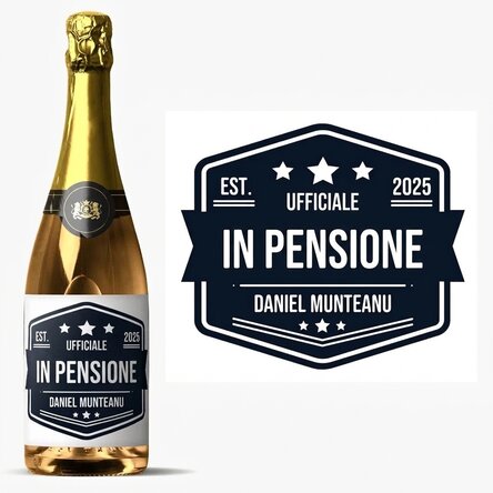 Spumante personalizzato con scritta - Pensionato