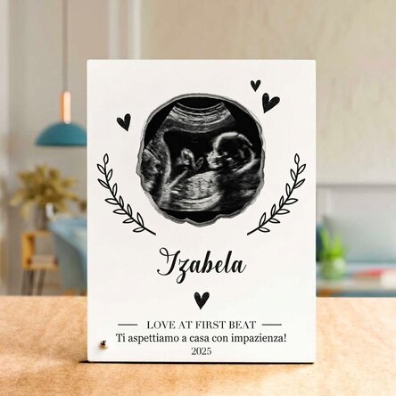 Cornice da scrivania personalizzata con testo e foto - Baby