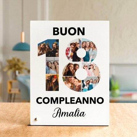 Cornice da scrivania personalizzata con 9 foto e testo - Majorat