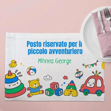 Portapiatto personalizzato con scritta - Giocattoli