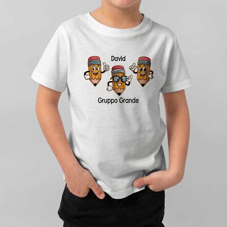 Maglietta in cotone per bambini personalizzata con una frase - Matite