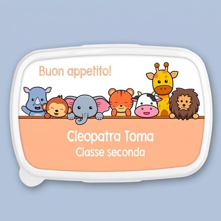 Contenitore per il pranzo, contenitore personalizzato con scritta - Animali