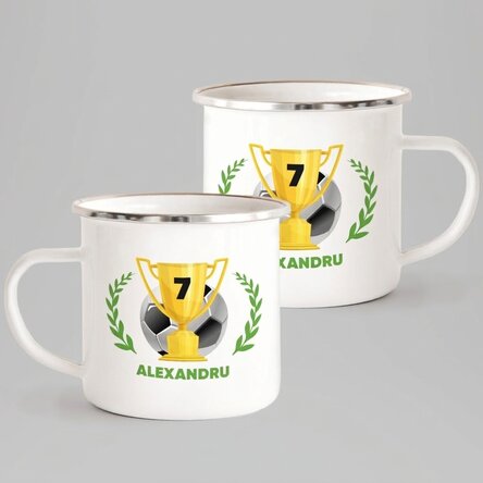 Tazza smaltata personalizzata con messaggio - Campion