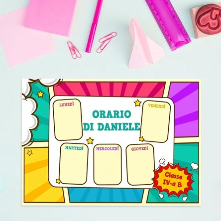 Orario personalizzato con testo - Fumetti